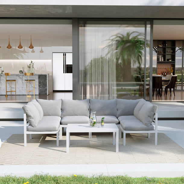 Latitude Run® 7 Piece Sectional Seating Group with Cushions & Reviews